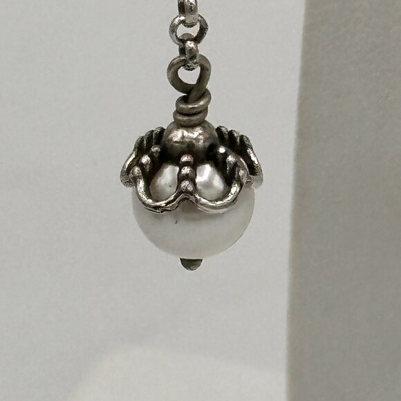 Brighton ATMA Just Pearls Crystals Silver Plated French Wire Earrings - Picture 8 of 12